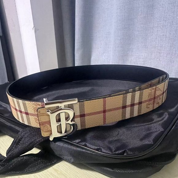 Burberry Black Inside Reversible Belt Chrome TB Buckle 95/38 - Picture 1 of 4